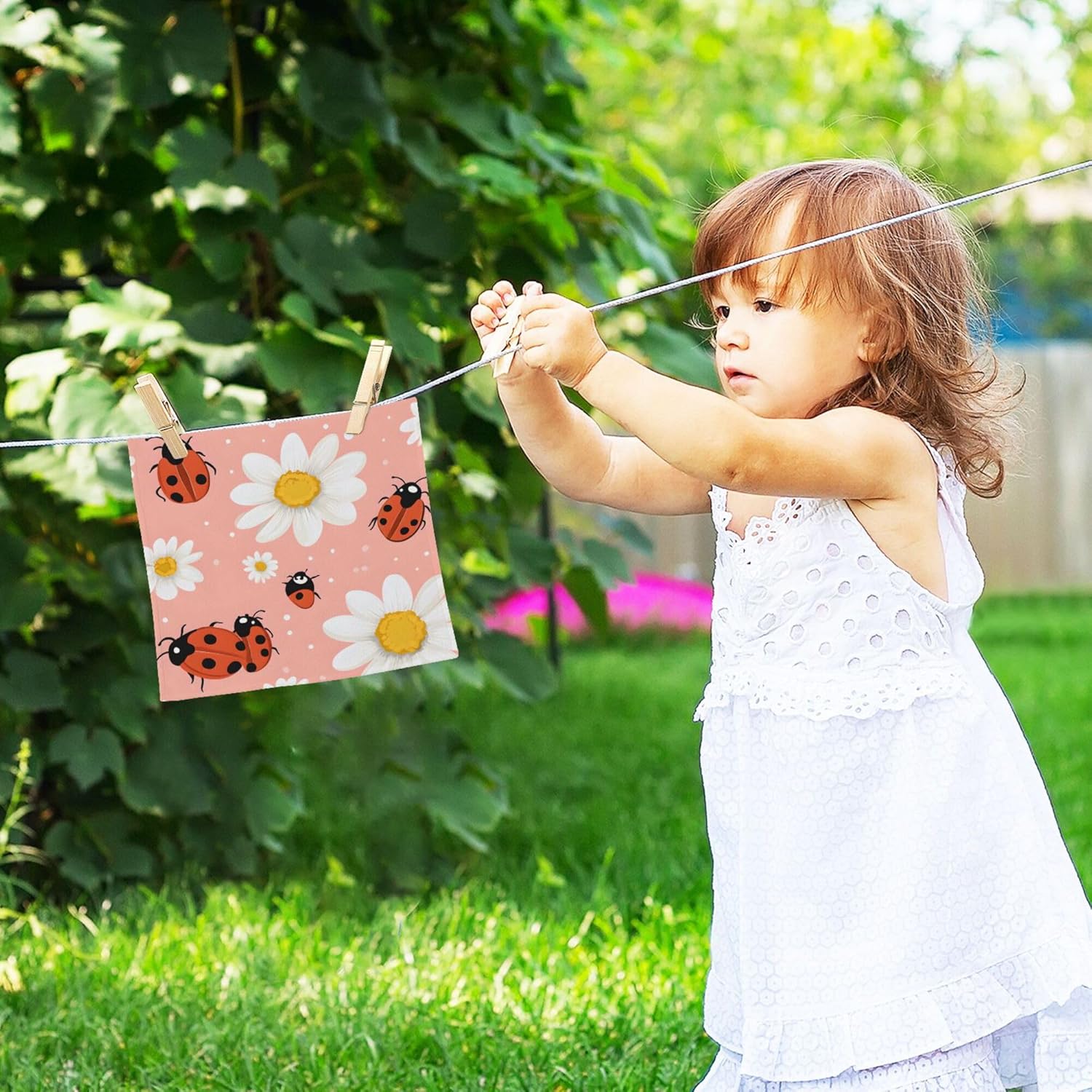 Cute Ladybugs Washcloth Set - 2-12 12x12