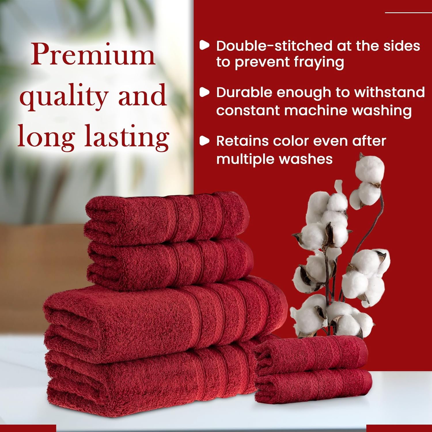 Luxury Turkish Towels Set 650 GSM 100 Cotton Ergonomic Design Machine Washable