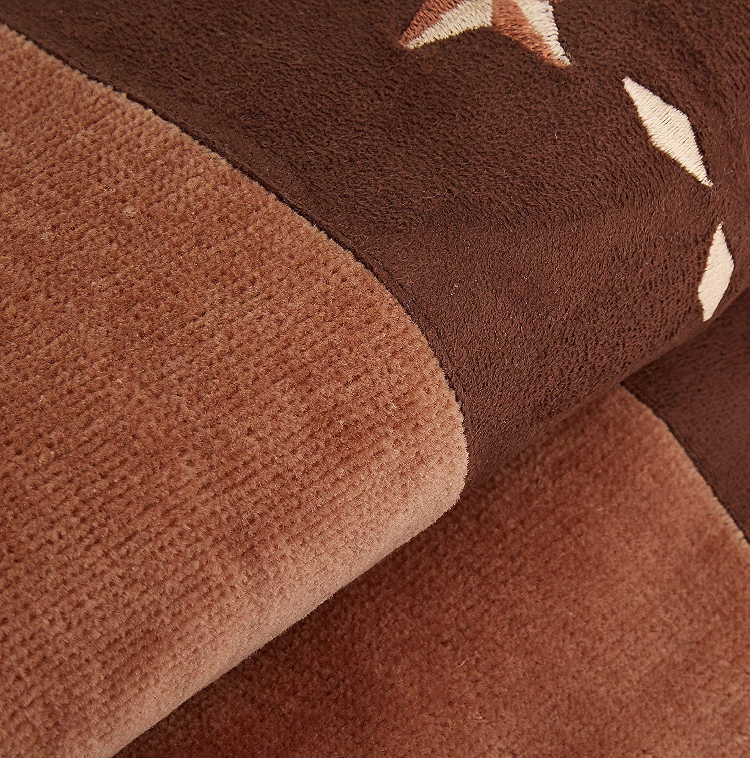 Rustic Bathroom Towels Set by HiEnd Accents - Mocha Cabin Themed with Star Embroidery