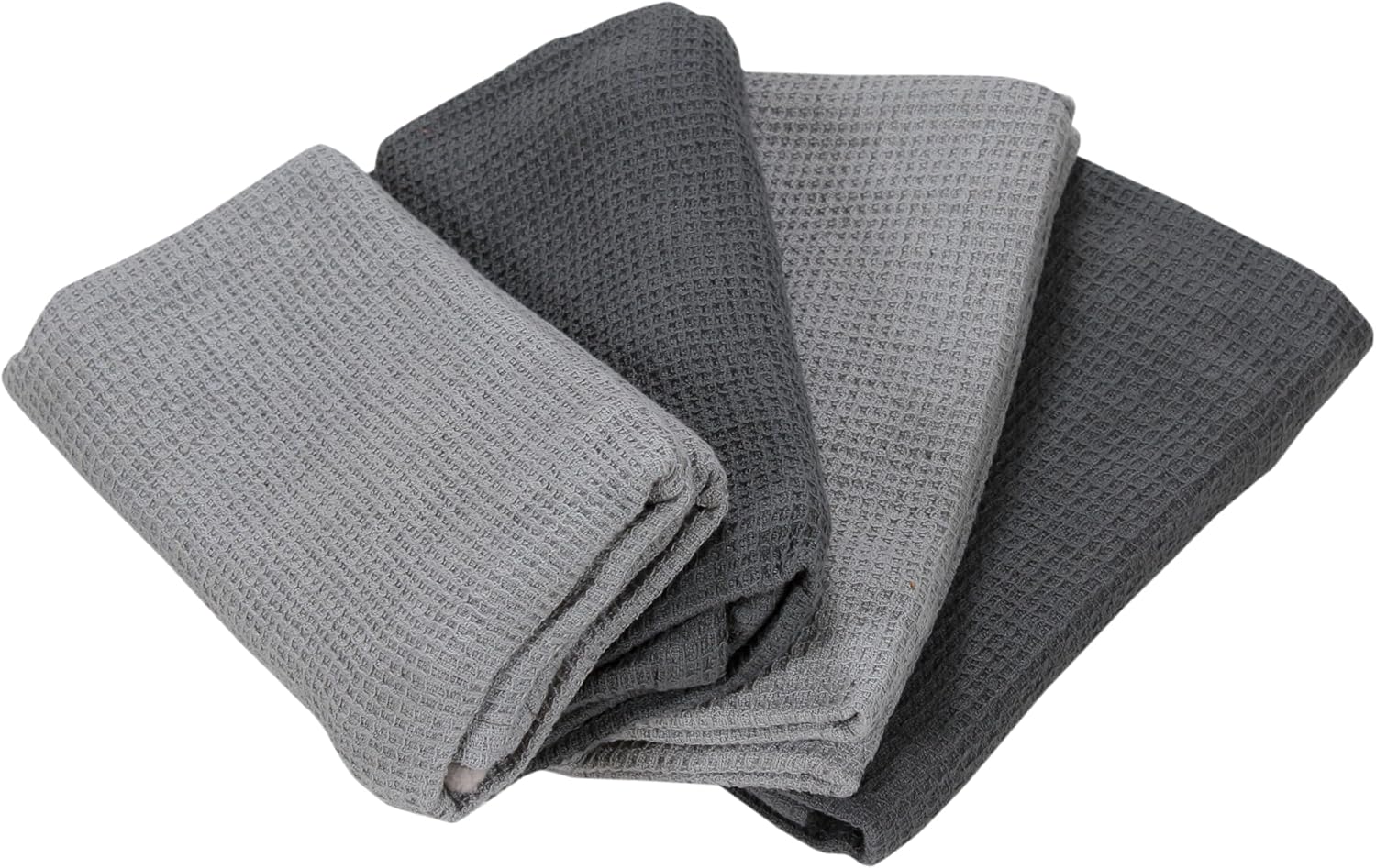 Set of 4 100 Cotton Waffle Weave Kitchen Towels Soft Durable Absorbent