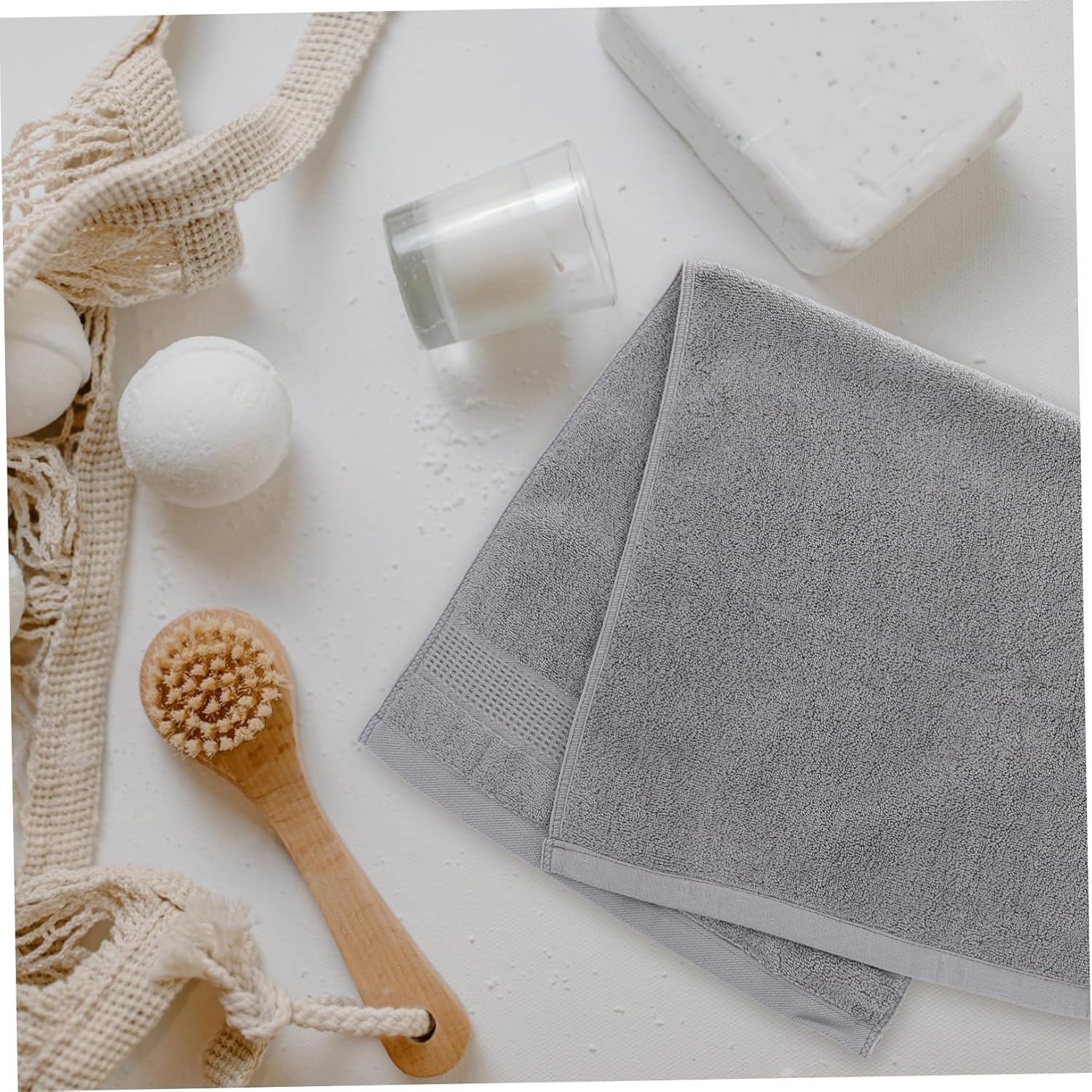 WOONEKY Thick Cotton Washcloth Quick Dry for Bathing Fitness Camping