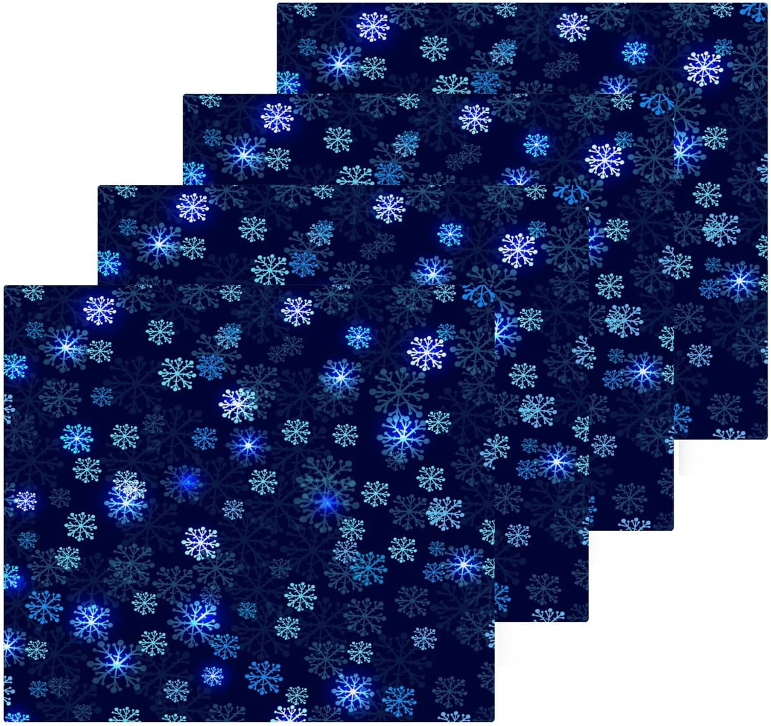 Xigua Christmas Snowflake Washcloths Set of 2 12x12 Inch