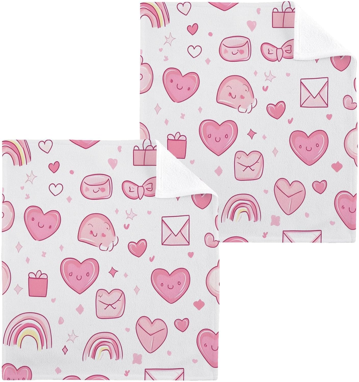 Bath Heart Washcloth Set for Valentines Day