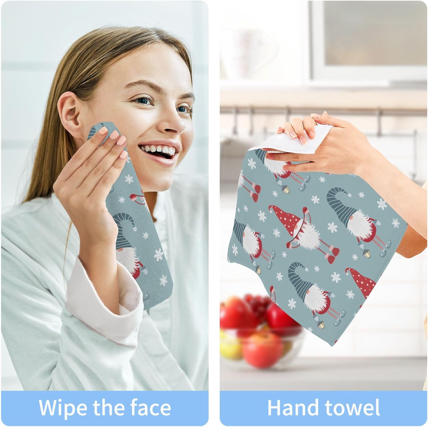 Xigua Christmas Gnome Washcloth Set