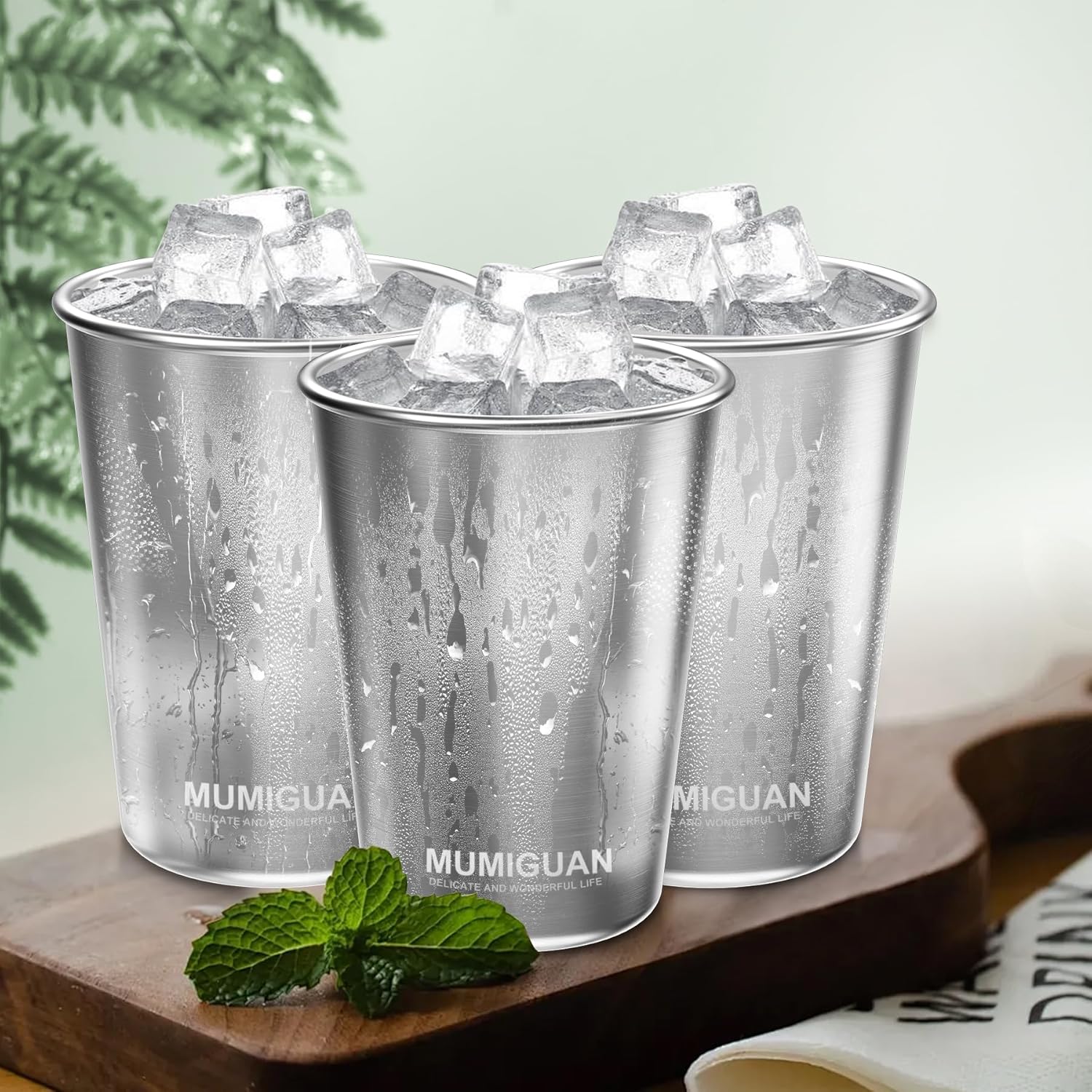 16oz 188 Stainless Steel Pint Cups BPA-Free Stackable camping drinking glasses