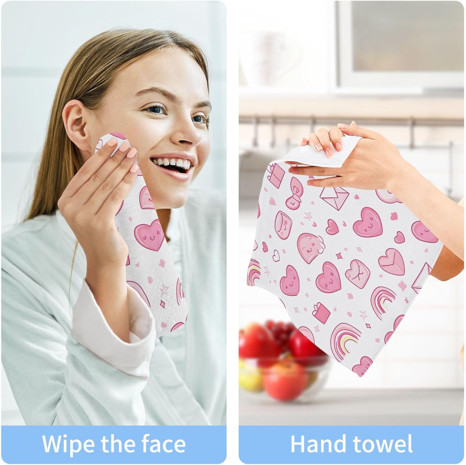 Bath Heart Washcloth Set for Valentines Day
