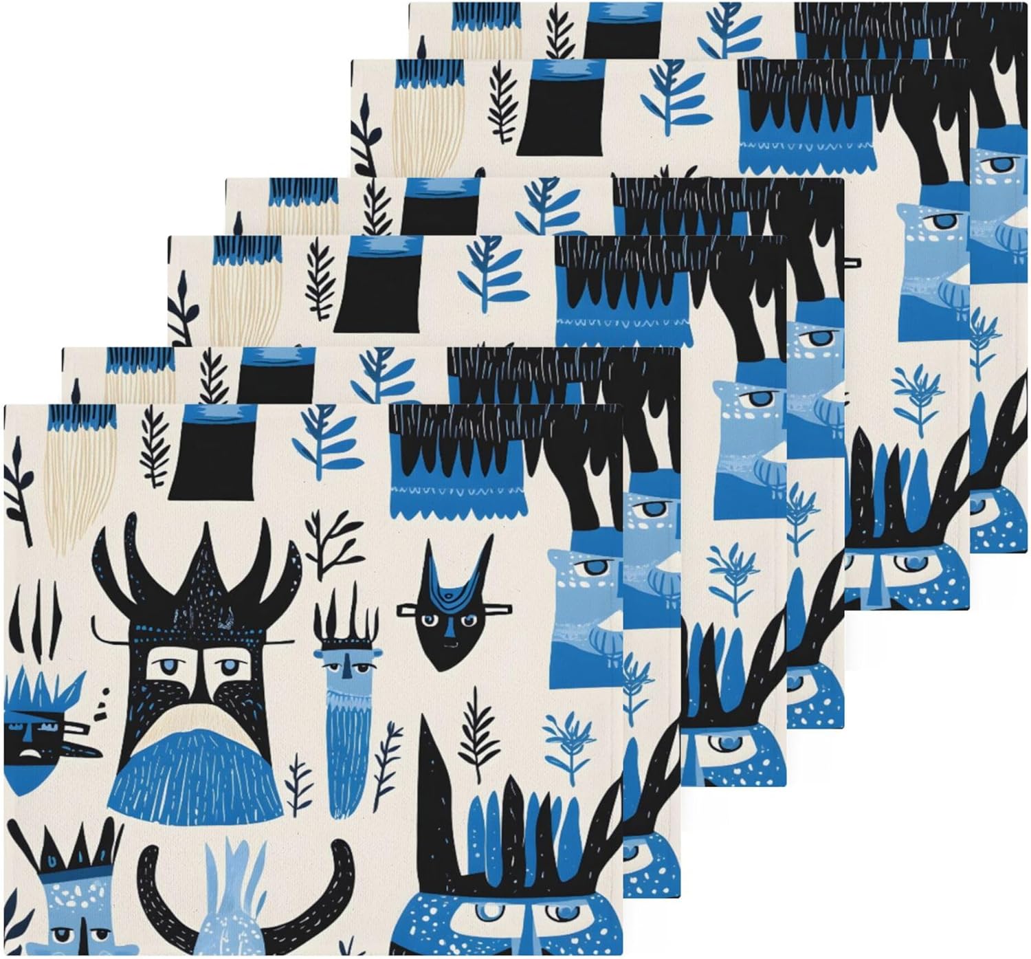 Xigua Scandinavian Viking Washcloths Set of 2 12x12 Inch