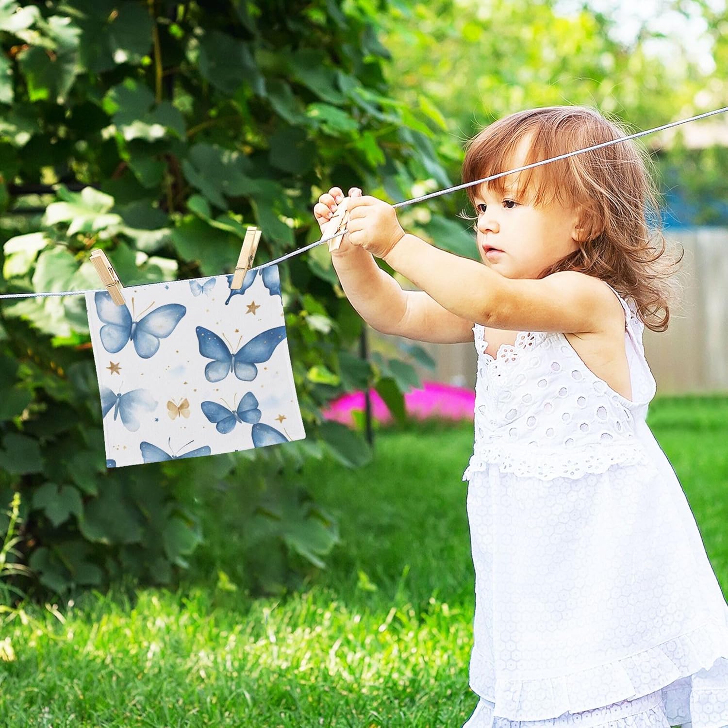 Xigua Watercolor Butterfly Washcloth Set