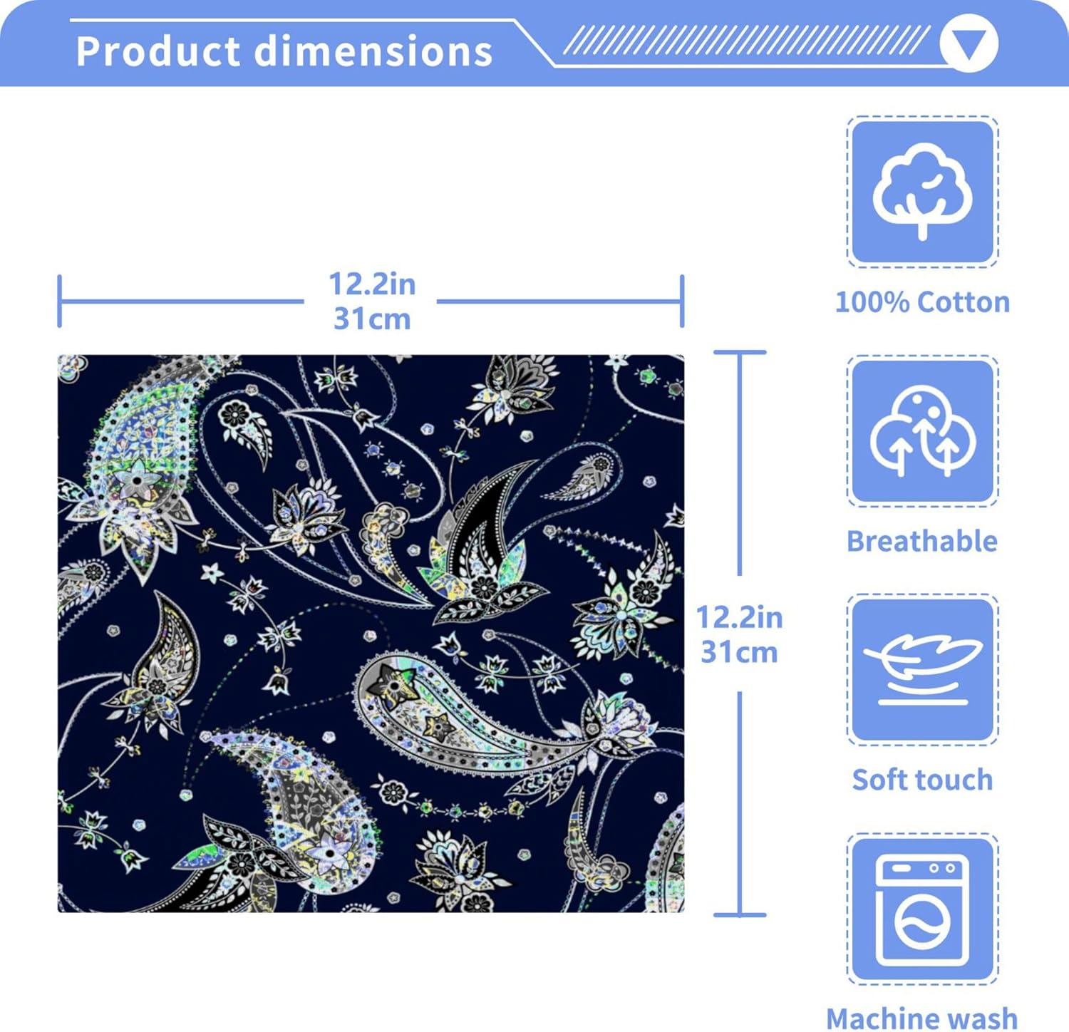 Paisley Washcloth Set for Fast Drying Perfect for Home Use