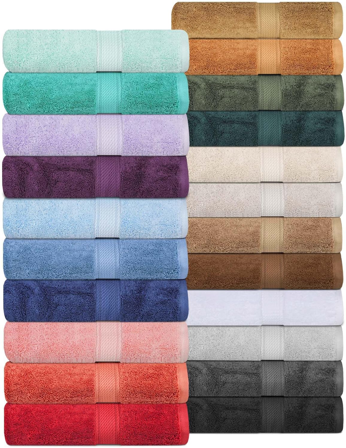 Superior Luxury Egyptian Cotton Pile Bath Towels Set Ultra Soft Plush