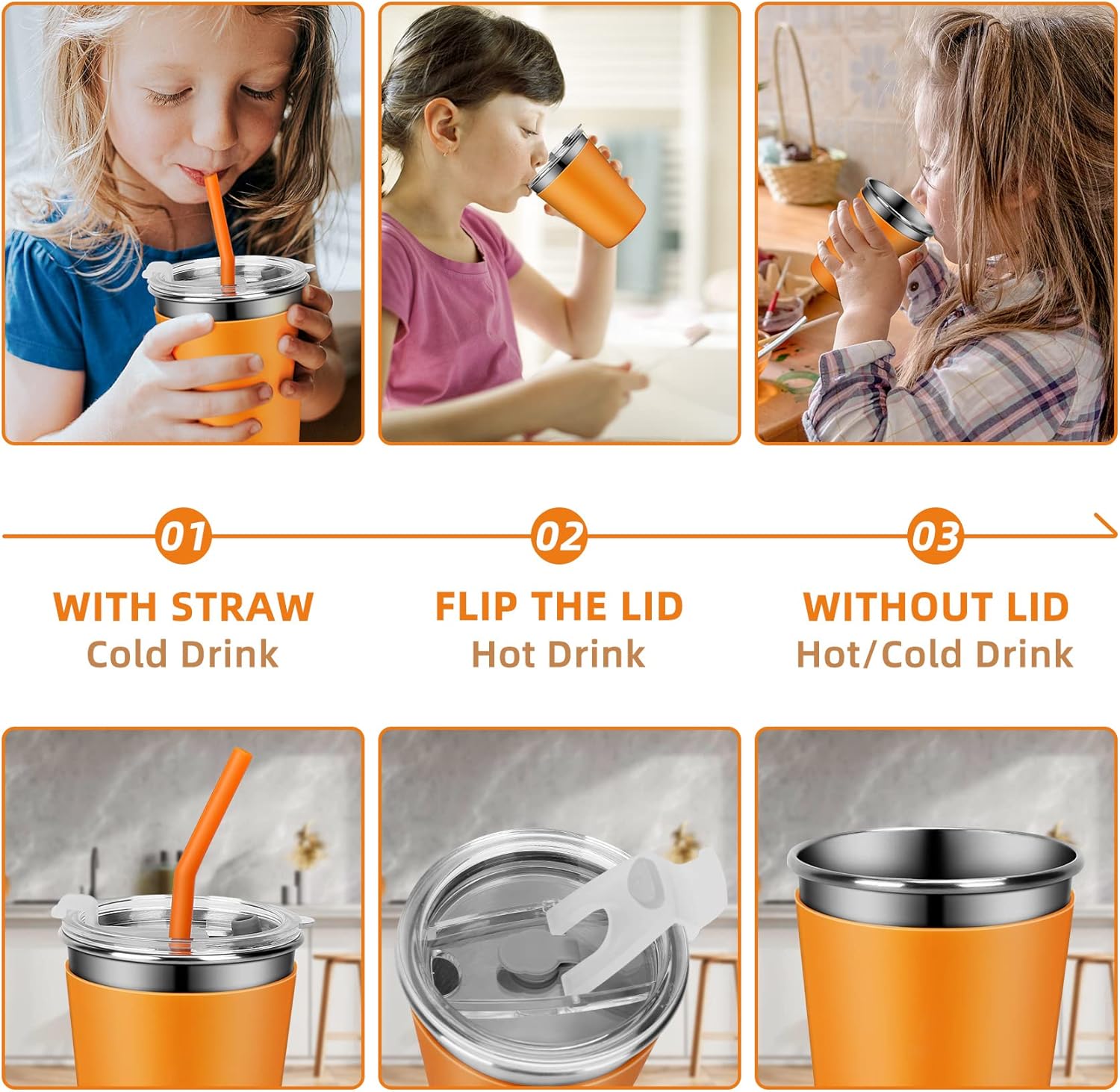 Sturdy 12oz Cup Set for Kids with Transferable Design