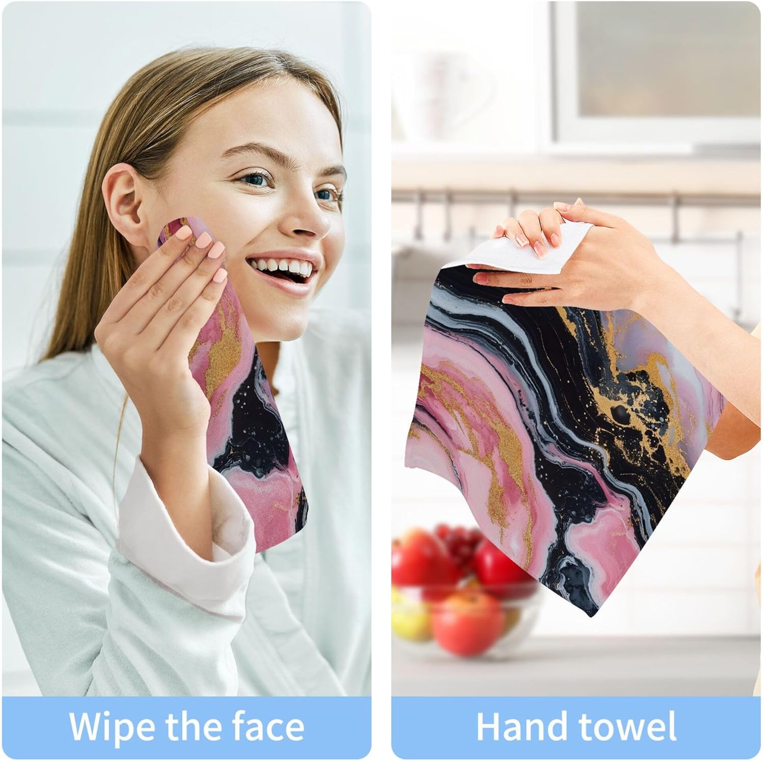 Premium Marble Washcloth Set for Fast Drying