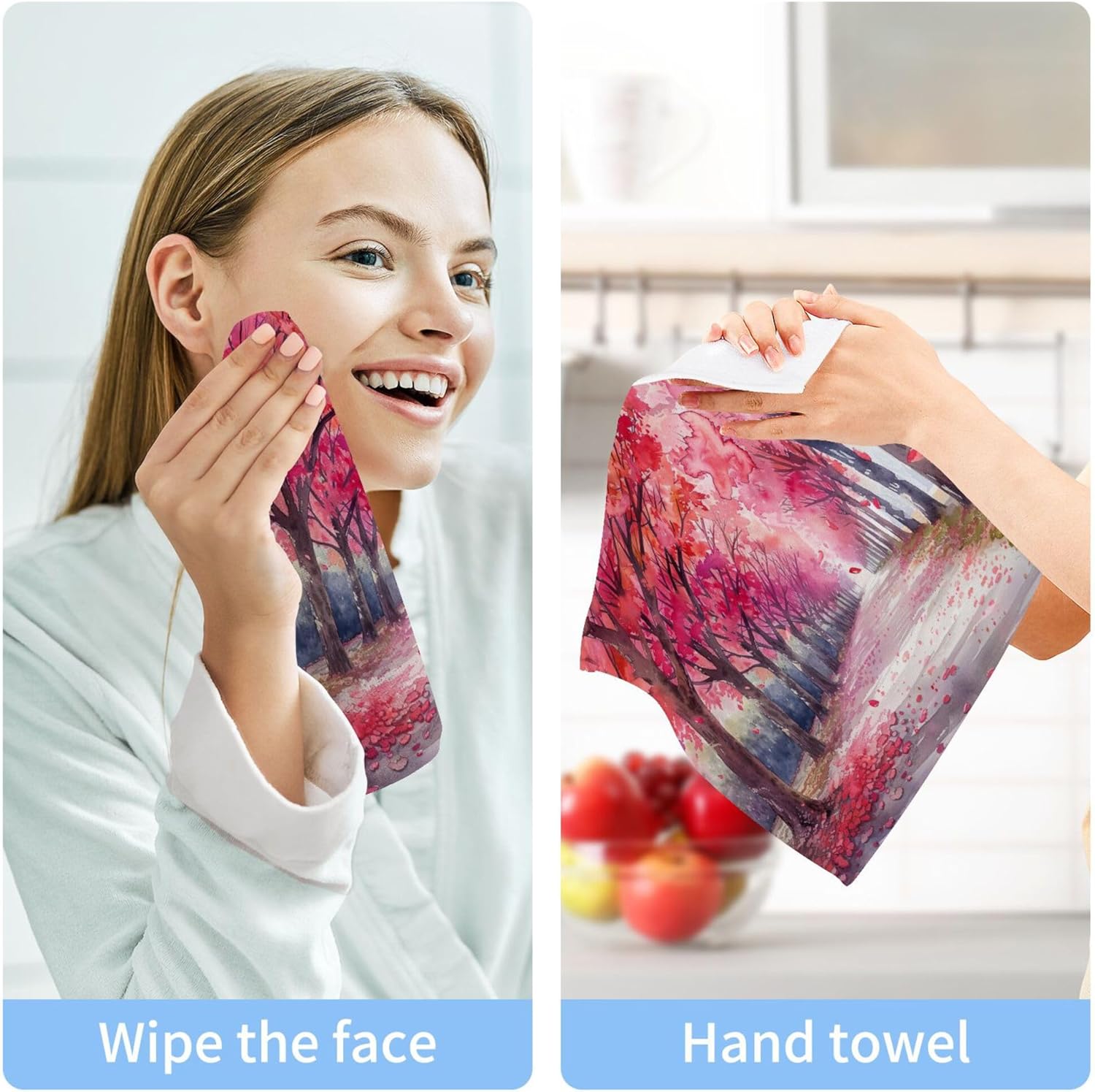 Blooming Flower Trees Washcloth Set