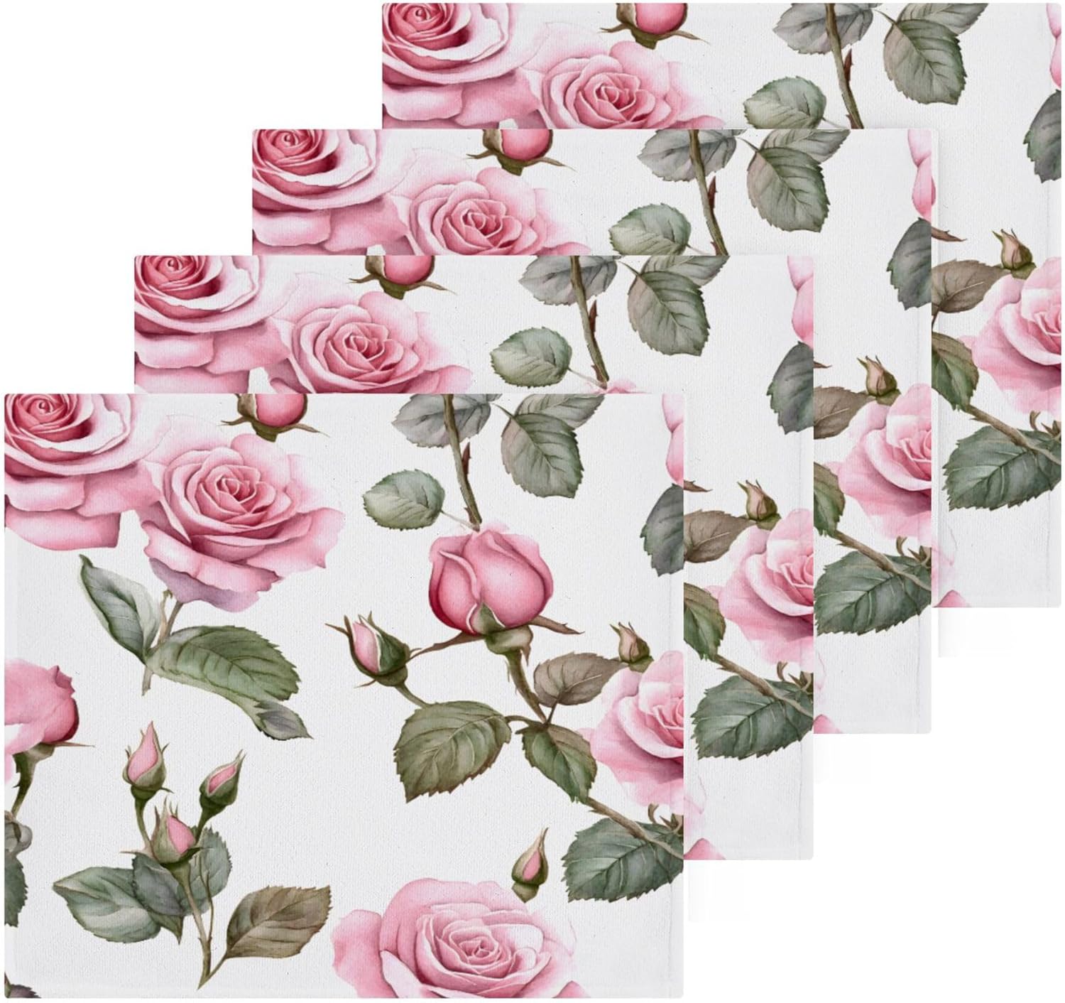 Delightful Xigua Roses Washcloth Set