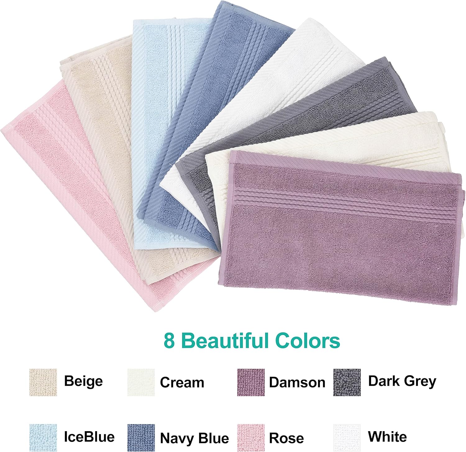 EastNBlue Lara 100 Turkish Cotton Washcloths