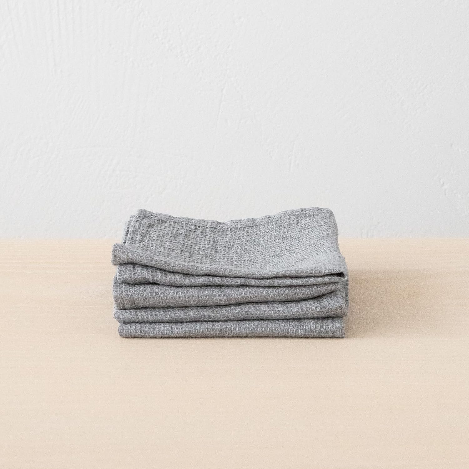 LinenMe Hand Towels Set of 4 12x12 Graphite Soft Dries Quickly