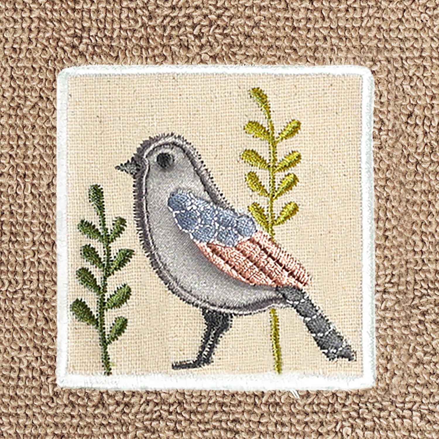 KESSLER-Turkish Cotton 2-Piece Fingertip Towel Set with Bird Motif