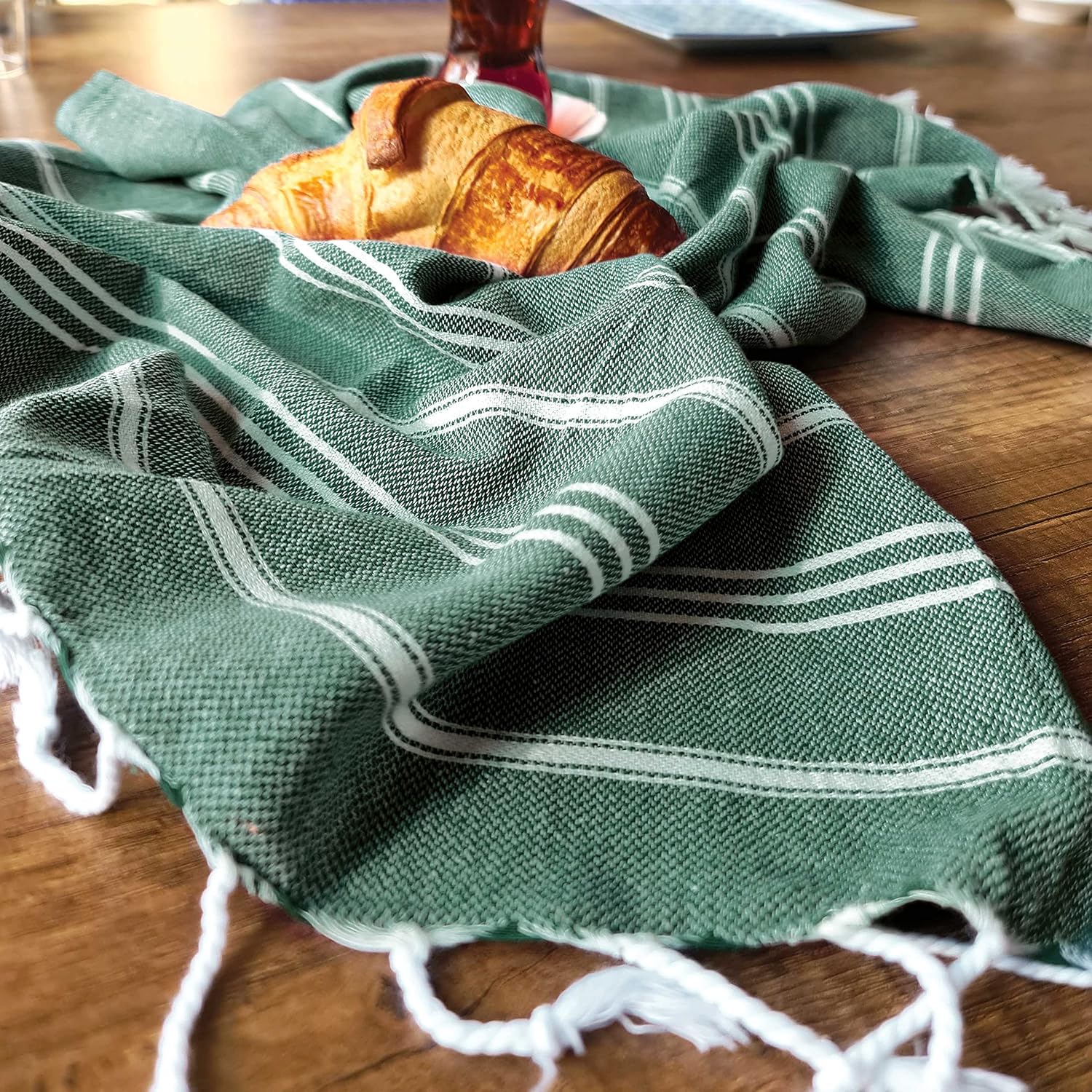 Cacala Luxury Turkish Hand Towels ArmyGreen