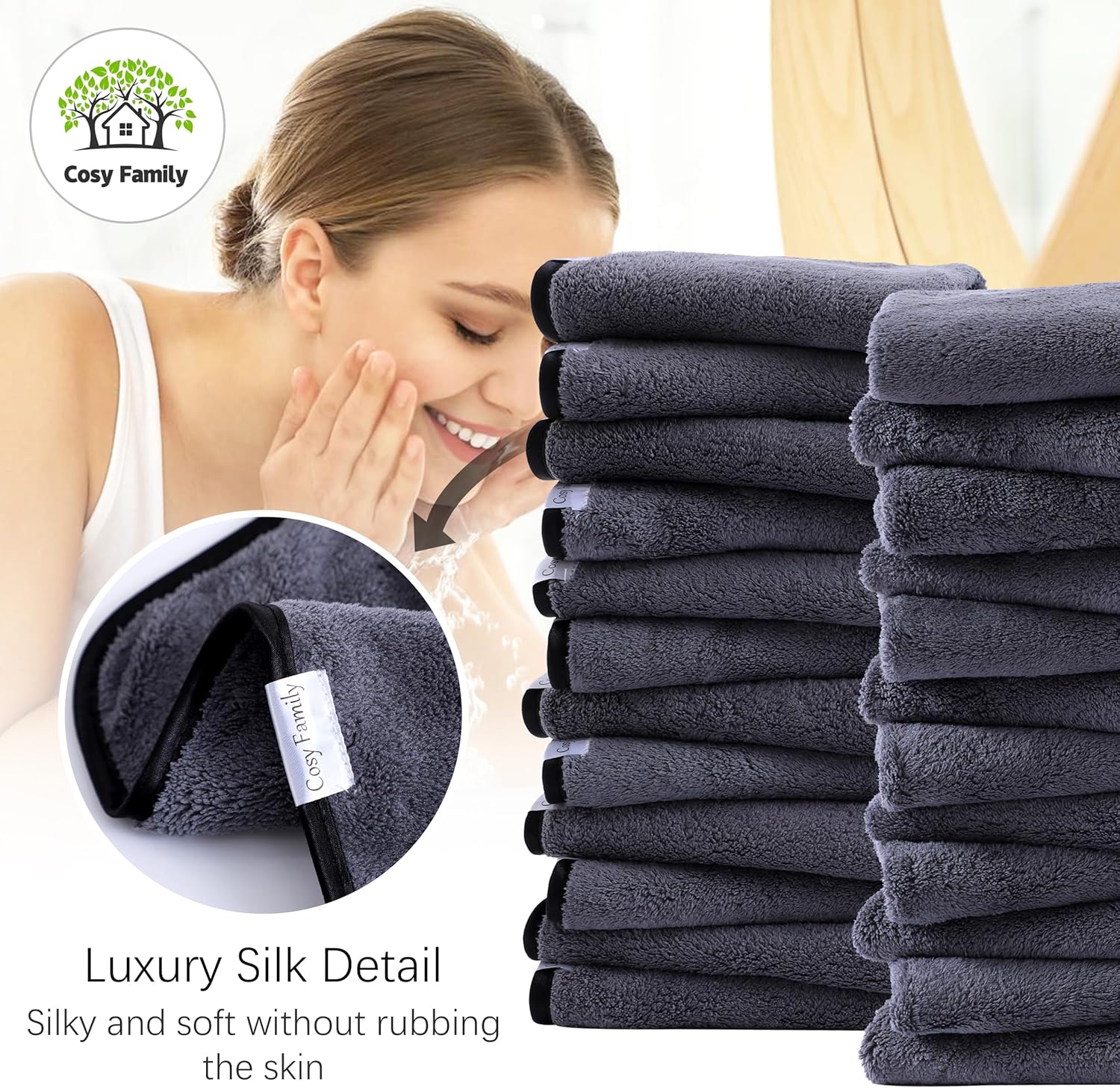 Cosy Family 24-Pack Washcloths