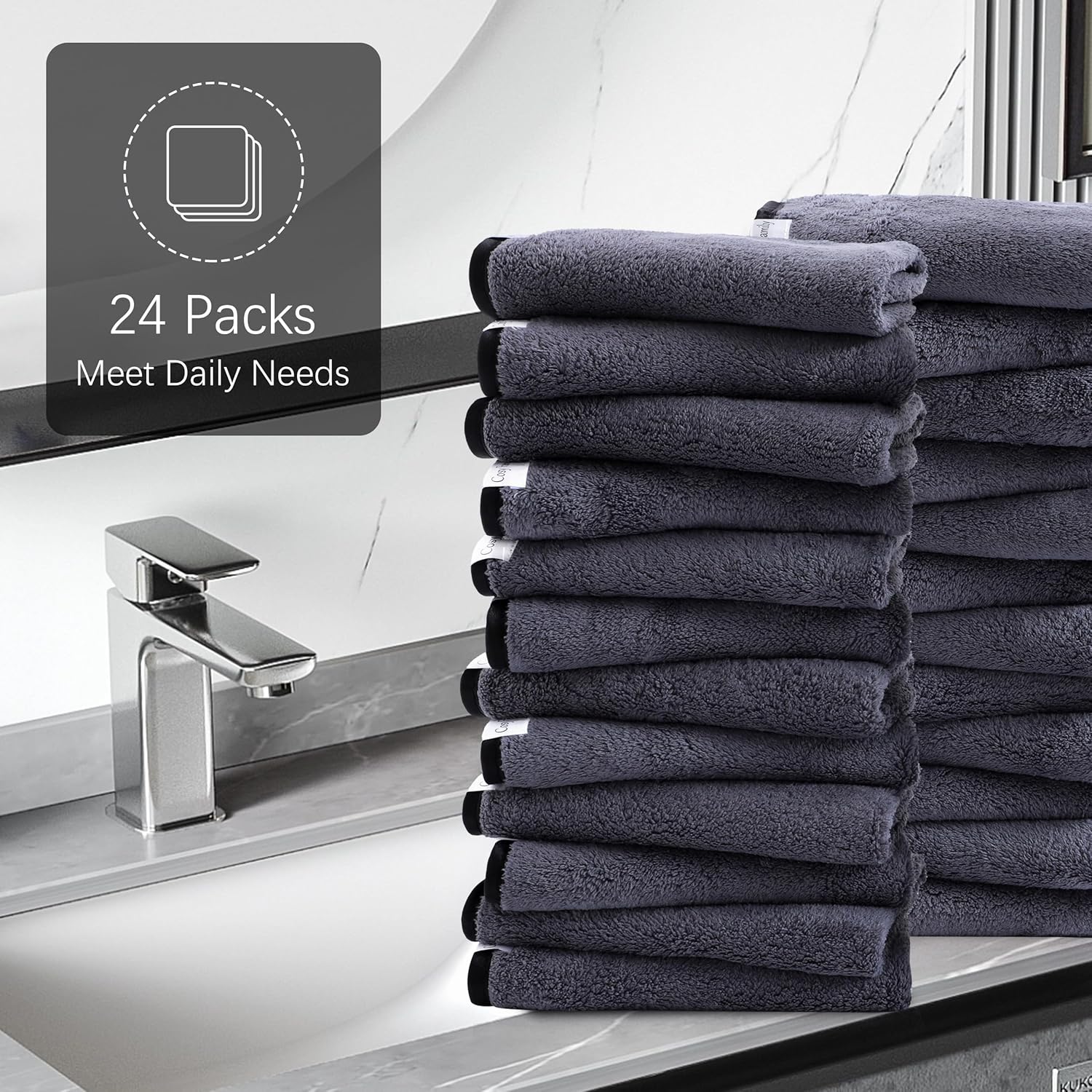 Cosy Family 24-Pack Washcloths