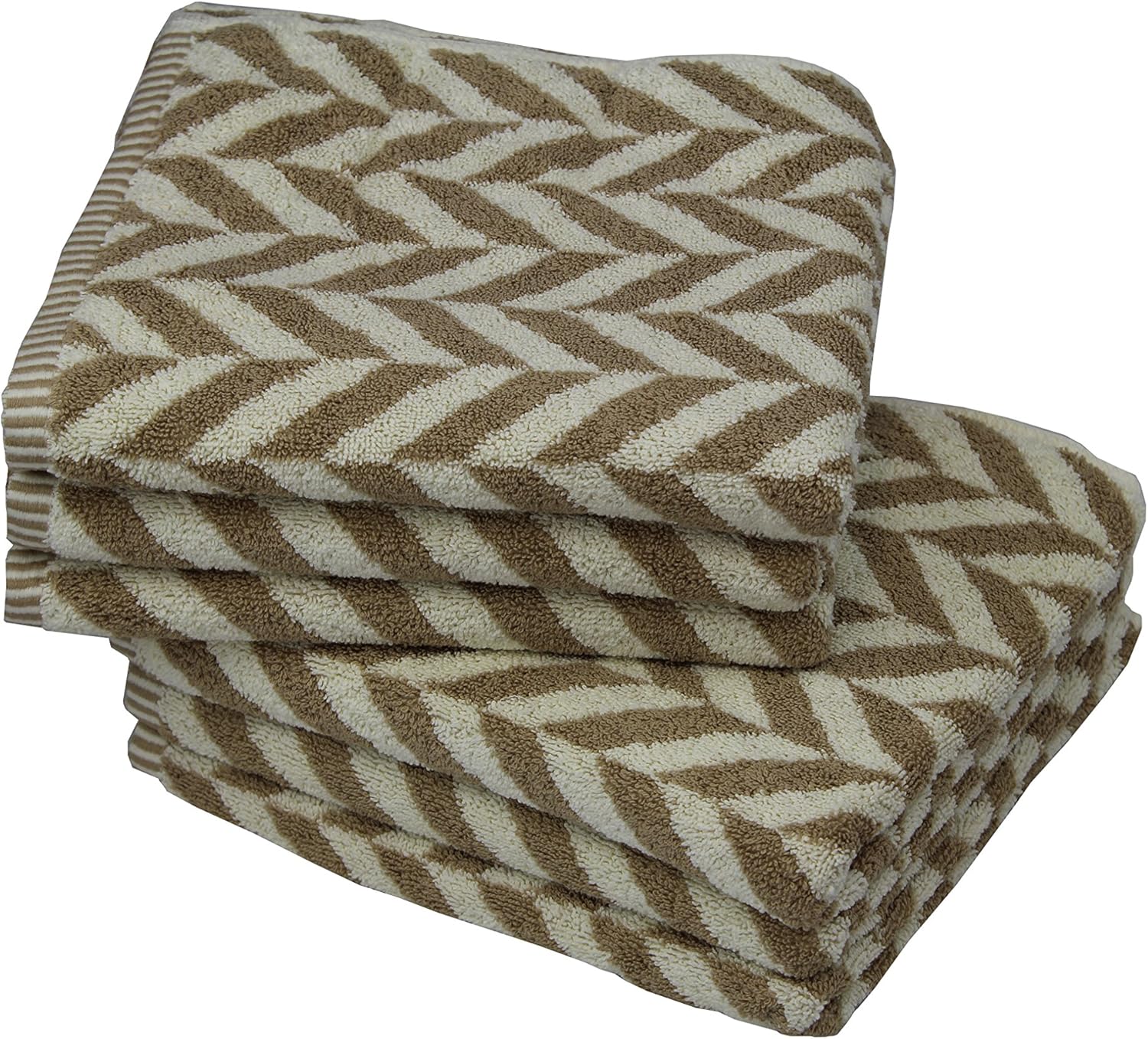 Violet Linen Versailles Hand Towels - Taupe Set of 6