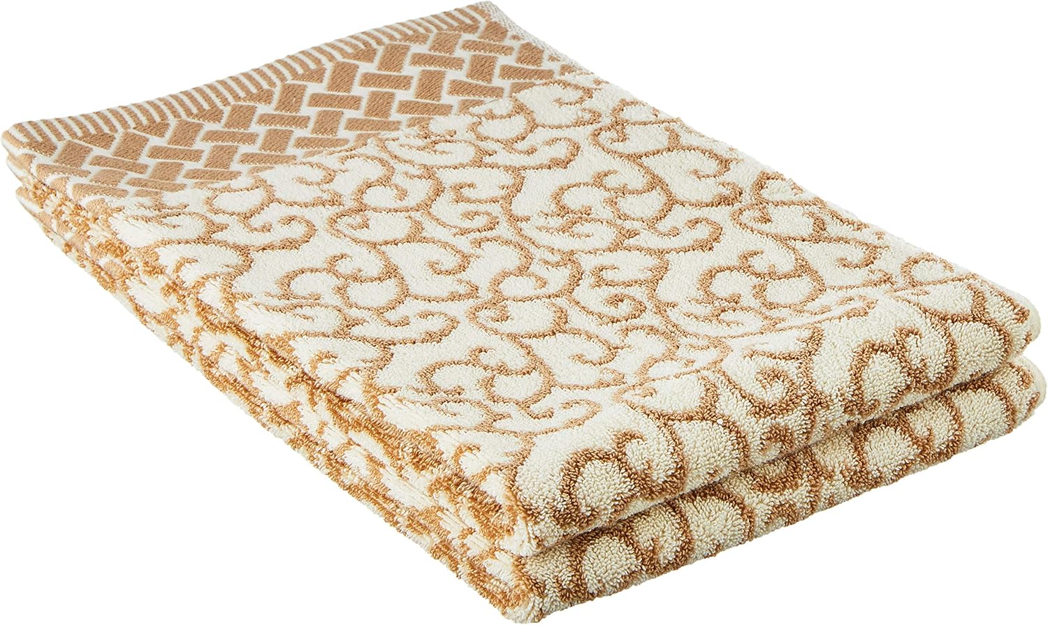 Violet Linen Swirl Pattern Bath Towels