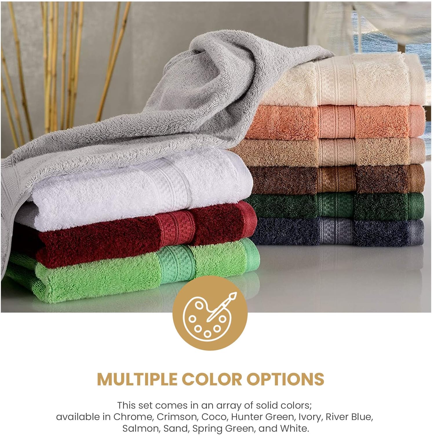 BLUENILEMILLS 2-Piece Cotton-Blend Bath Towel Set