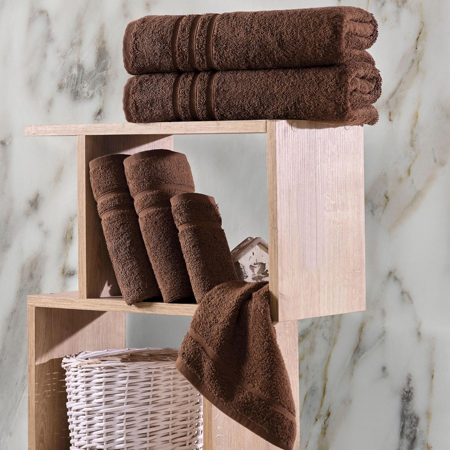 Hawmam Linen Brown 6 Piece Towel Set