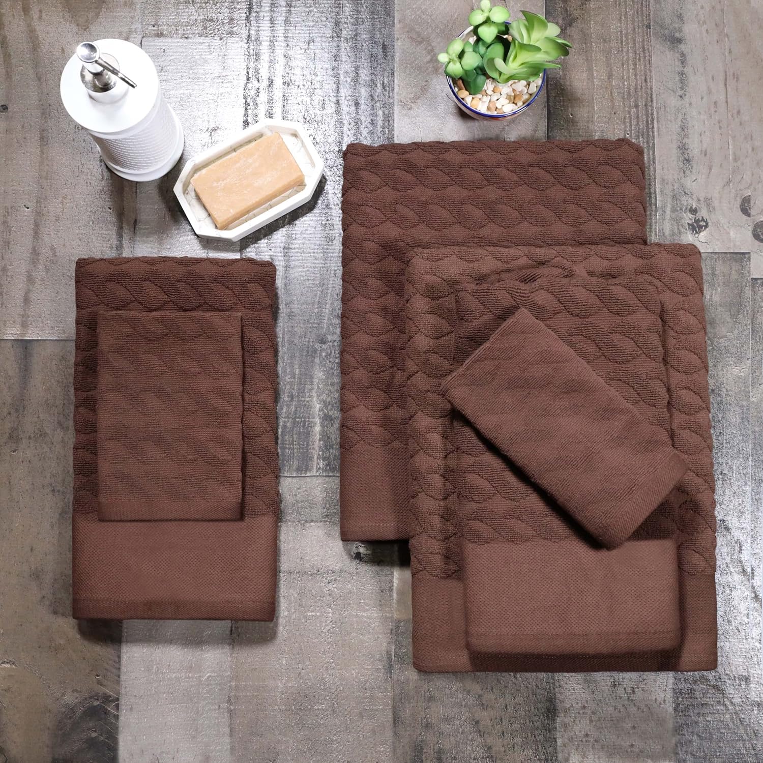 AKSOY MUIRU Jacquard Turkish Cotton Towel Set Perfect for Detimesi