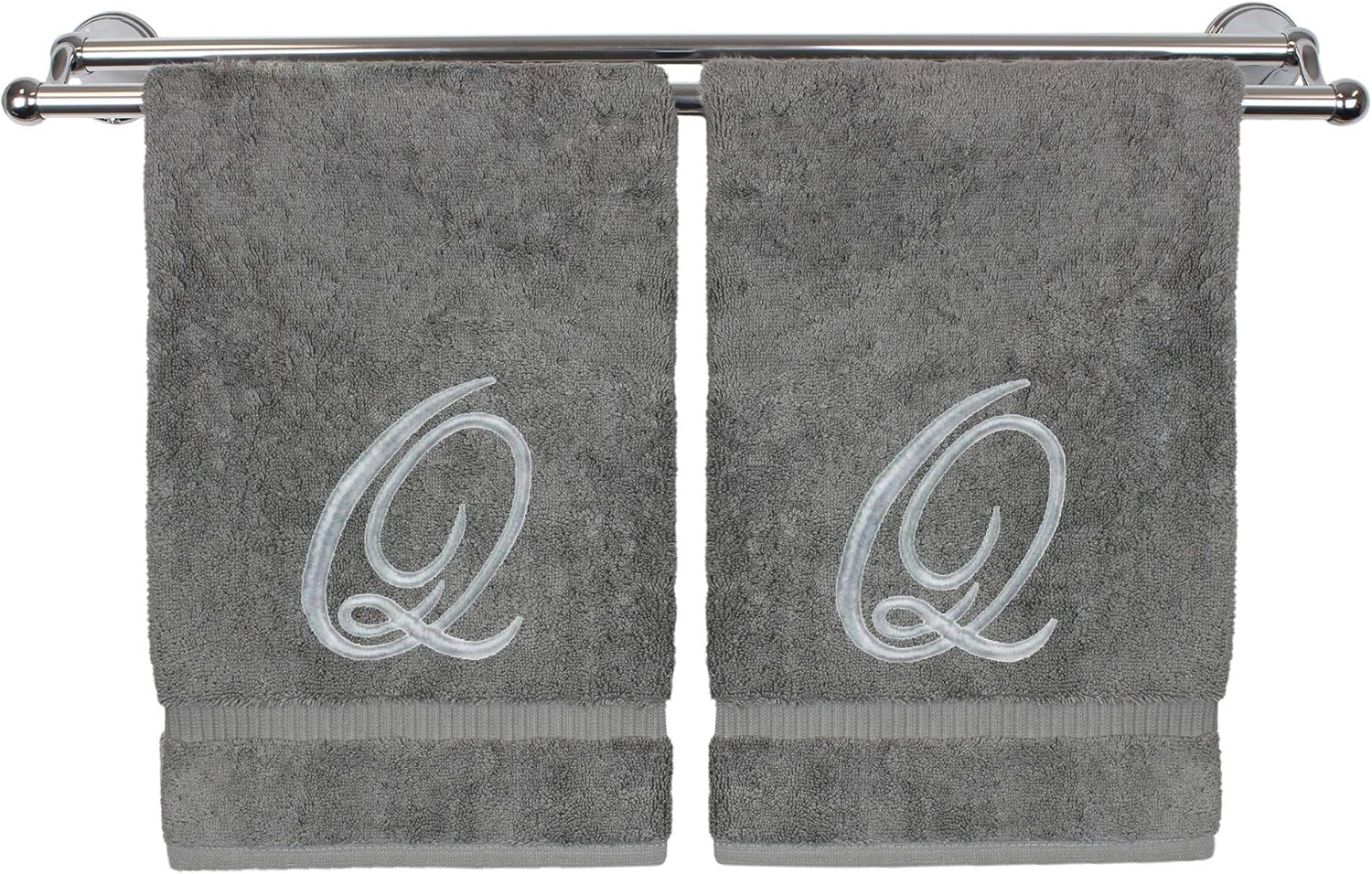 BC Bare Cotton Monogrammed Washcloth Towel Personalized Gift Silver Script