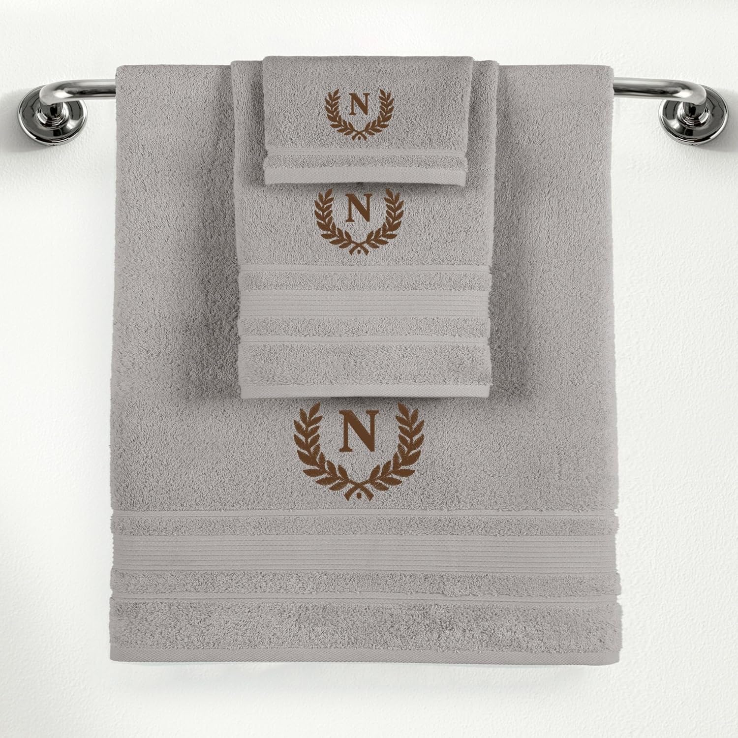Personalized Monogrammed Grey Towel Set