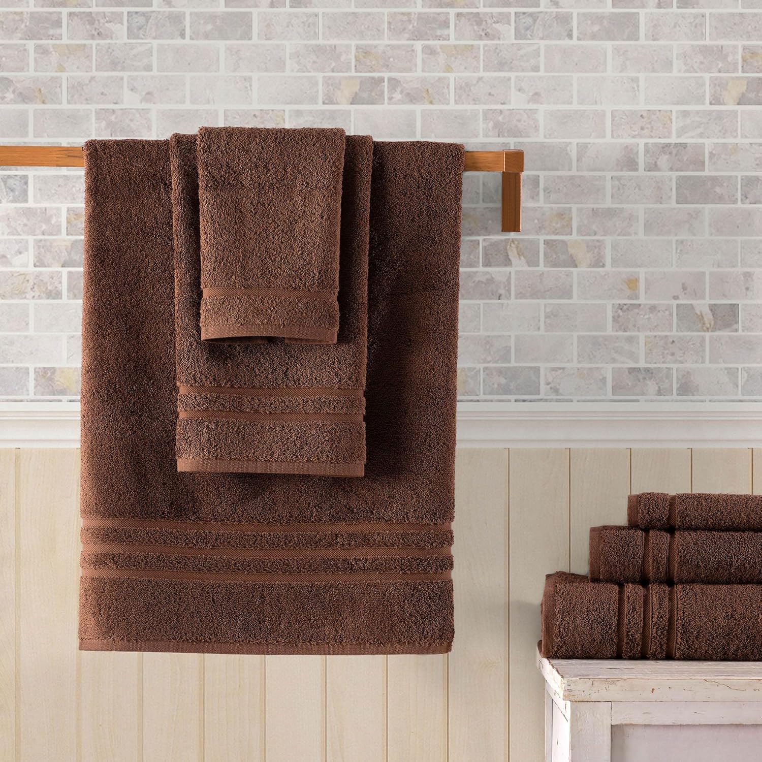 Hawmam Linen Brown 6 Piece Towel Set