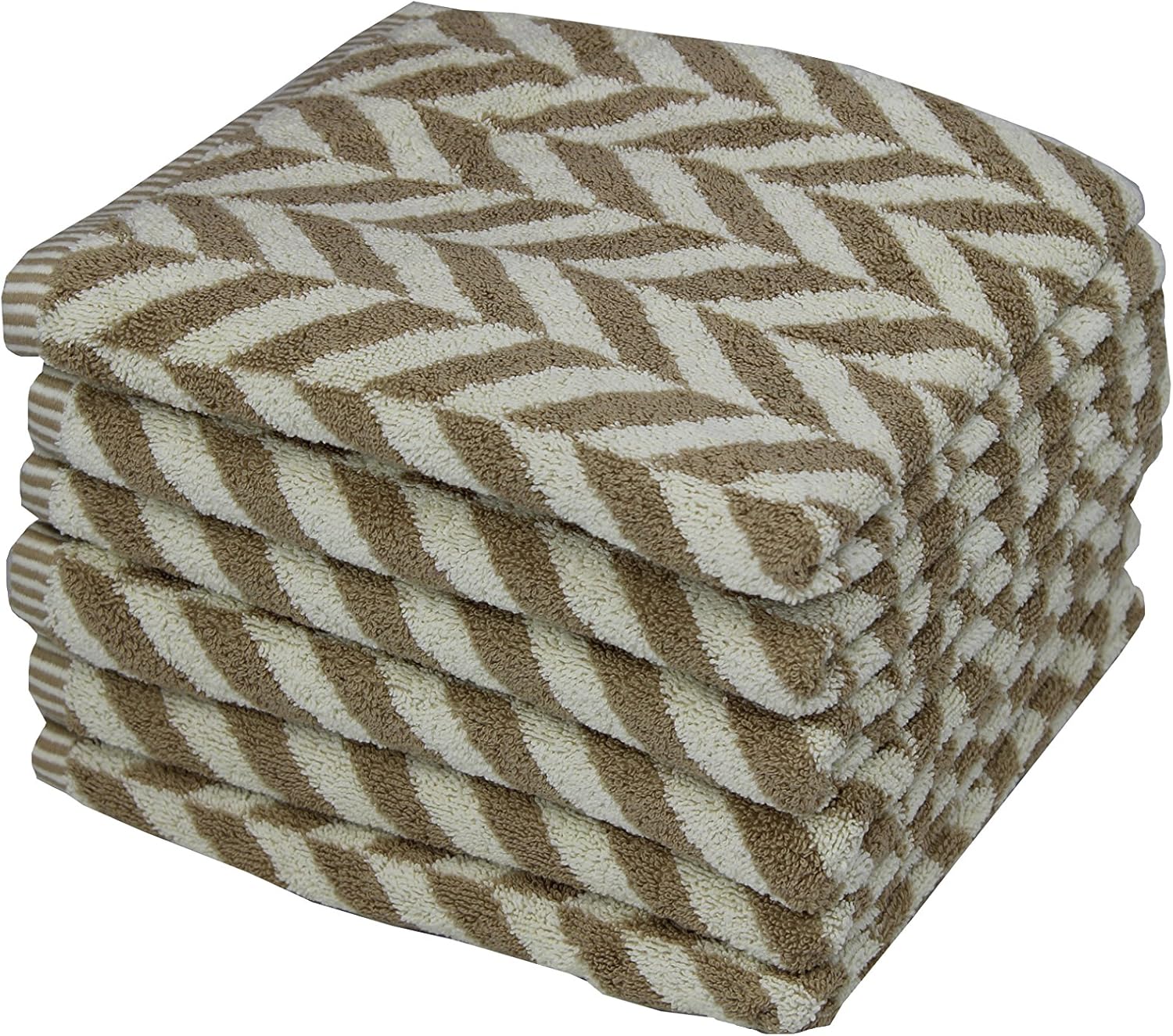 Violet Linen Versailles Hand Towels - Taupe Set of 6
