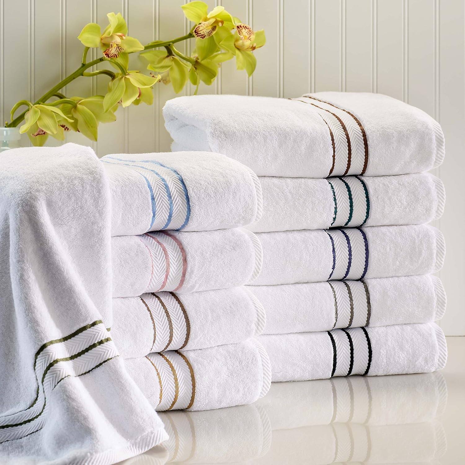 6-Piece Soft Turkish Cotton Bath Towels for Home Kitchen