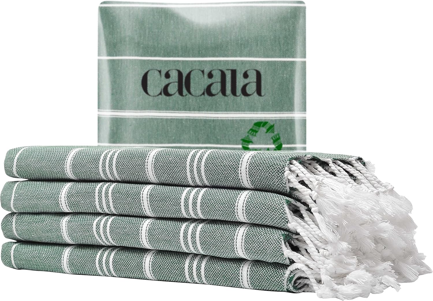 Cacala Luxury Turkish Hand Towels ArmyGreen