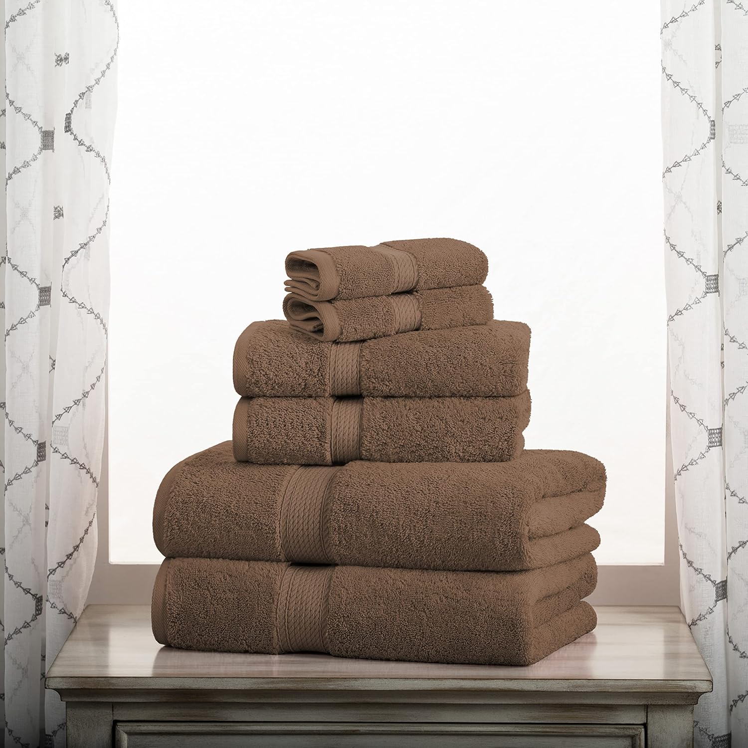 Superior Egyptian Cotton Pile 6-Piece Bath Towel Set