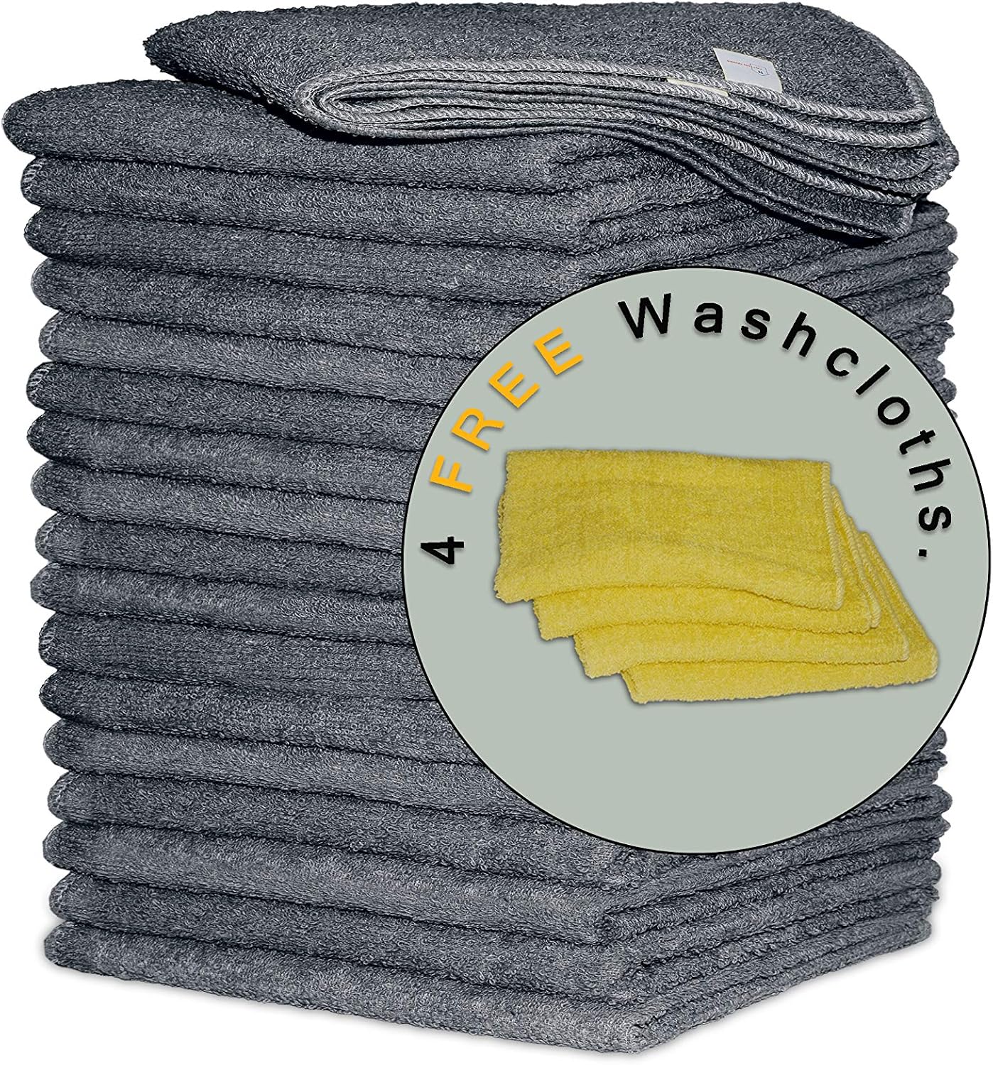 COTTON HOMES Soft Cotton Washcloth 11x11 18 Pack 4 Free