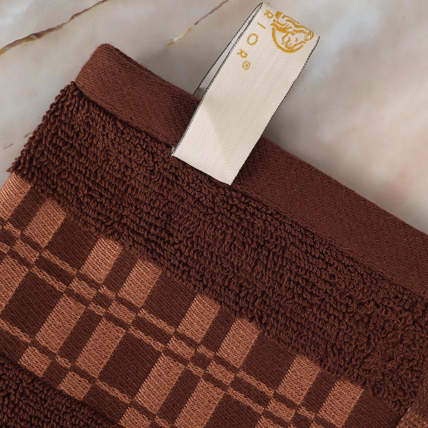 6-Piece Geometric Cotton Towels - Quick Dry Stylish