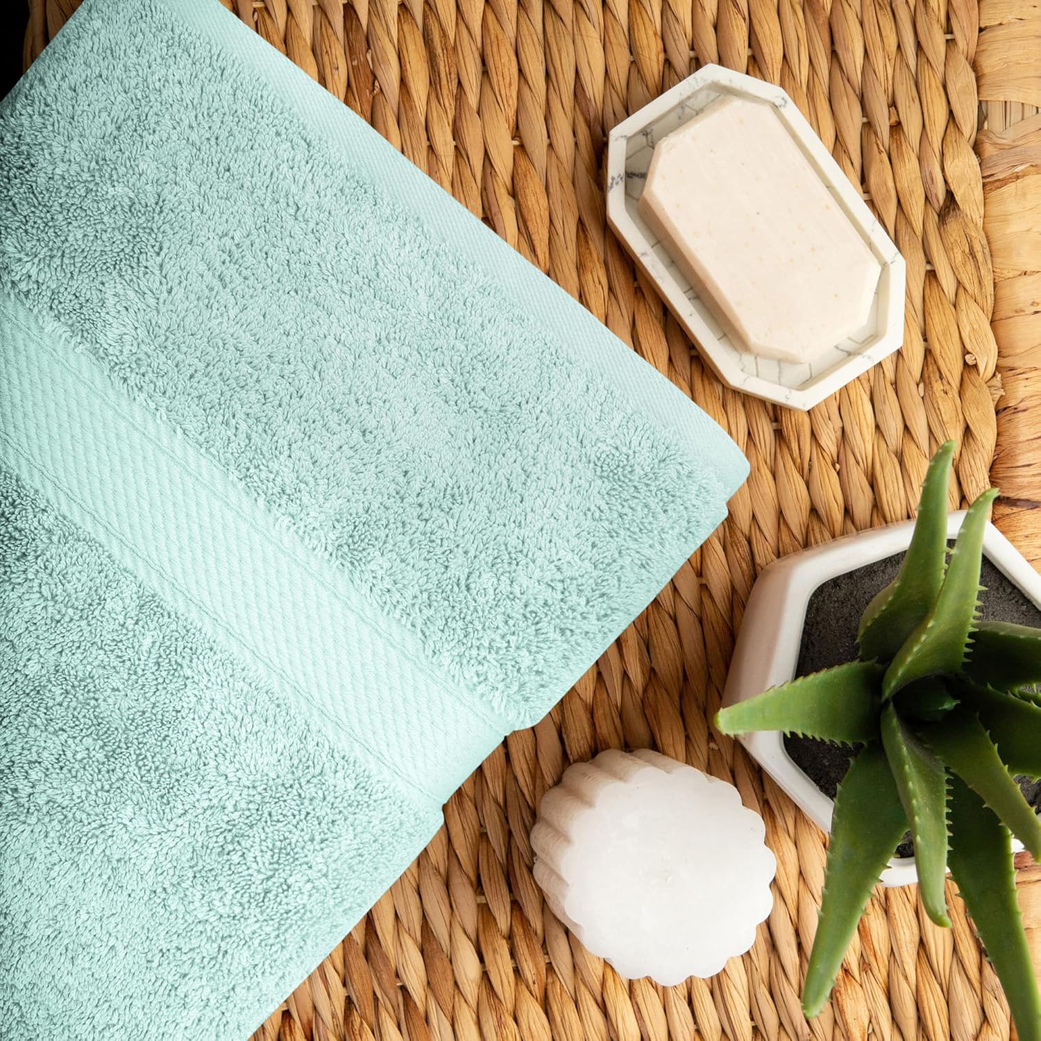 Superior Luxury Egyptian Cotton Pile Bath Towels Set Ultra Soft Plush