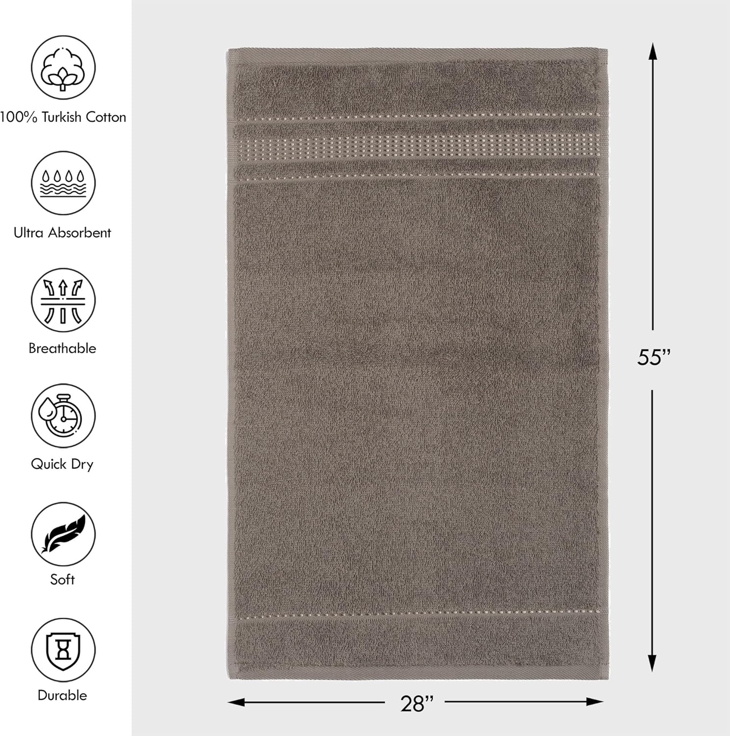 2-Piece Mocha Brown Bath Towel Set